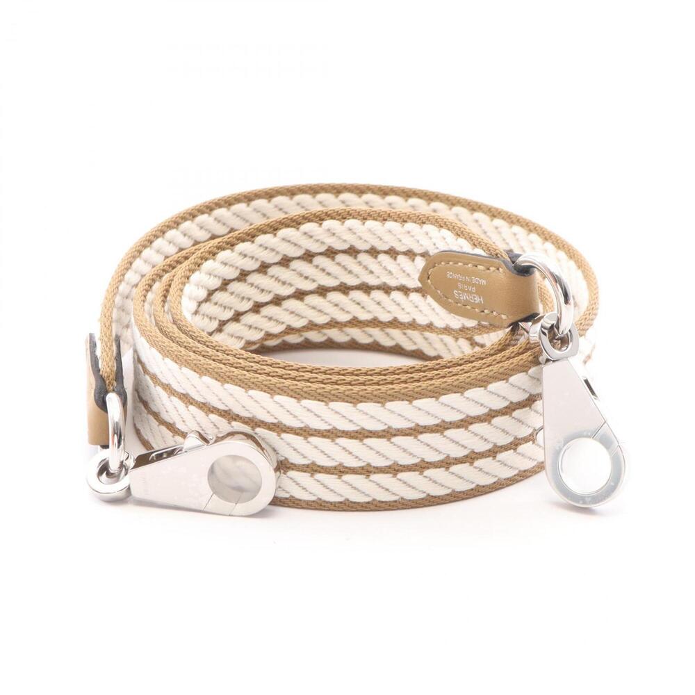 Hermes Bandoulière Sangle Cordage Beige Malfa Gris Perle Shoulder Strap Acces...